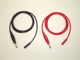 Female Plug & Cover Banana Plug Cable, Red & Black, 1m