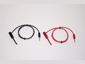 Hook & Male Plug Cable, Red & Black,